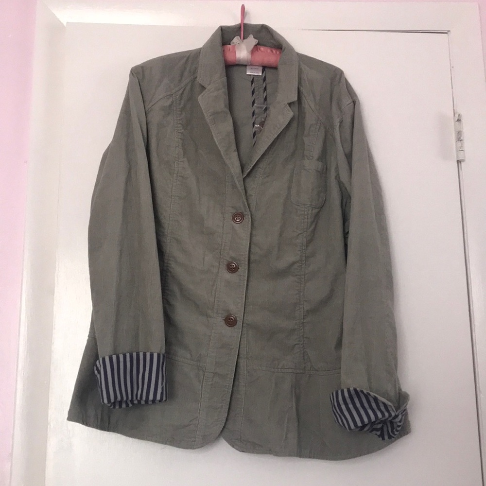 Gray blazer style corduroy jacket